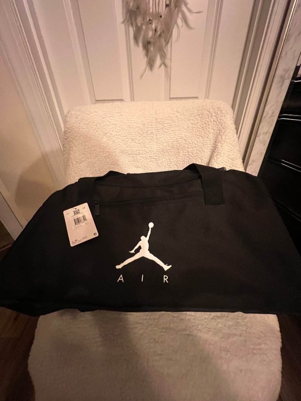 Nike Jordan Sport Duffel Bag in black with a white logo.